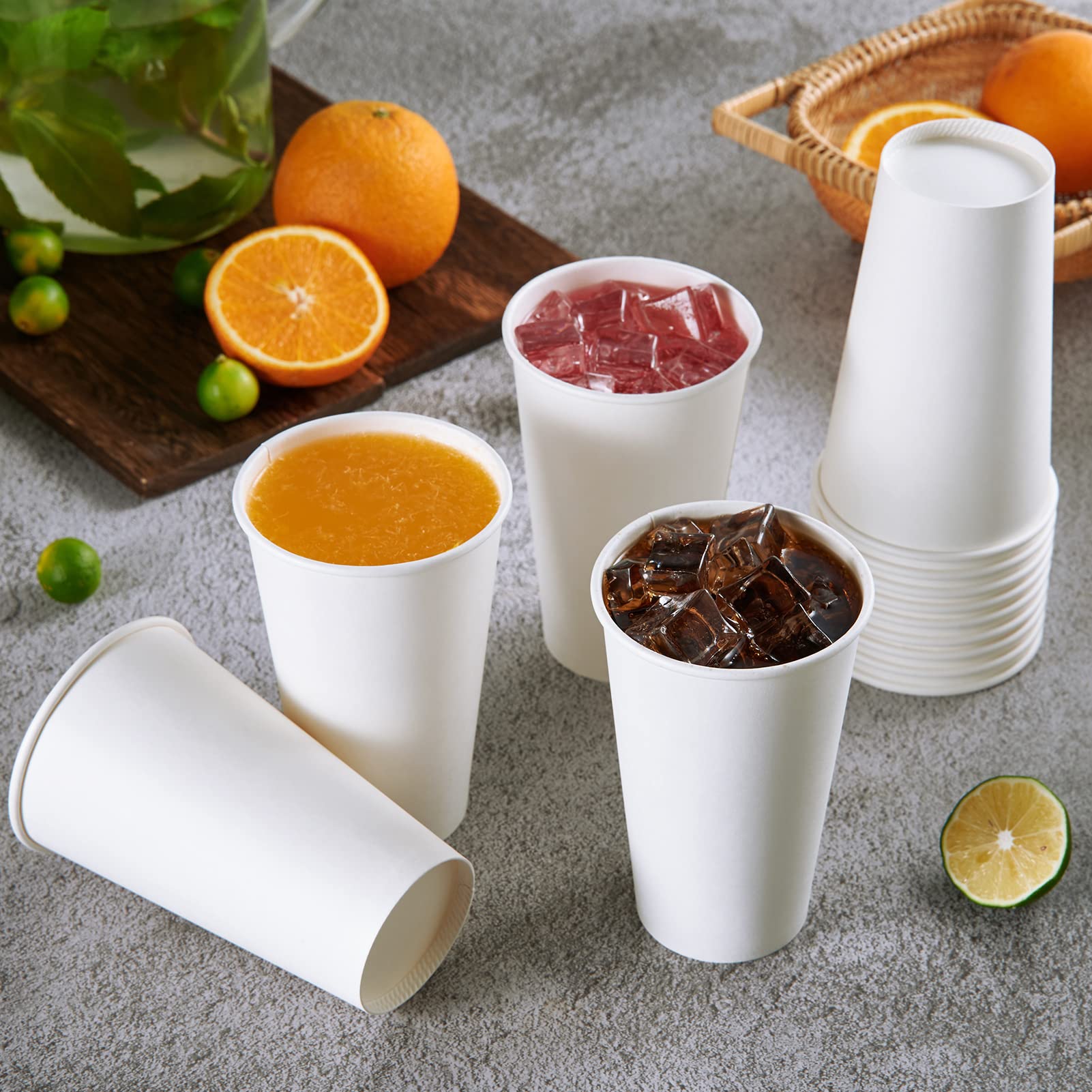 Vplus 500 Pack 8 OZ Paper Coffee Cups, Disposable 8 OZ Coffee Cups With Lids, Cold/Hot Drinking, For Home, Traveling, Stores, Office, And Events