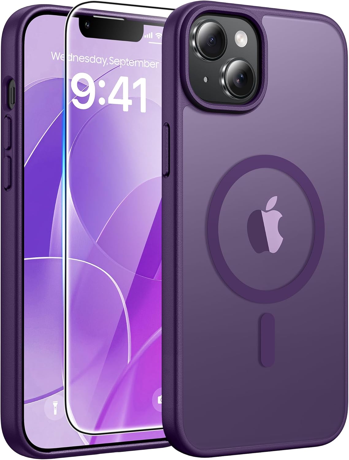 FNTCASE for iPhone 17 Case: [Compatible with Magsafe] Translucent Matte Cases with [Full Camera Protection] [Screen Protector] Military Grade Shockproof Protective Phone Cover - Light Purple