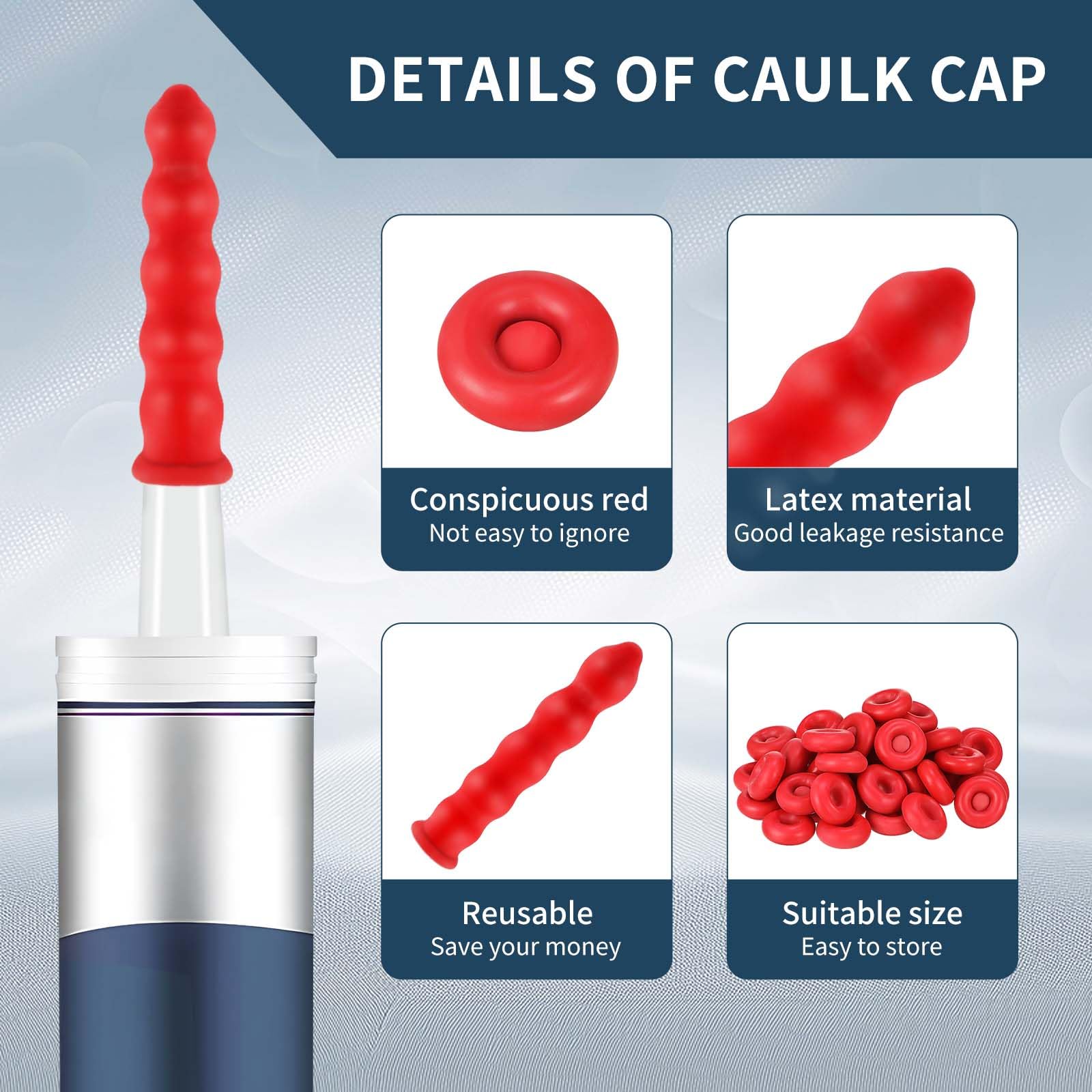 Zonon 10 Pieces Caulk Cap Caulk Saver Finishing Tool Tube Covers Tube Caps for Sealing and Preserving, Red