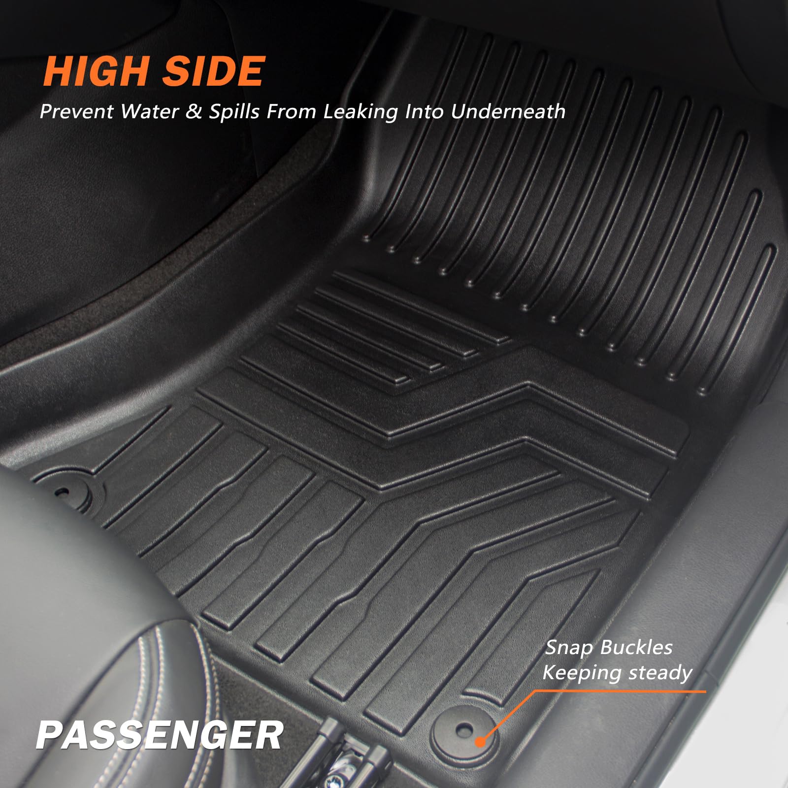 KUST Floor Mats & Trunk Cargo Mat for Toyota RAV4 2019-2025, All Weather Rear Trunk Cargo Liner for RAV4 Accessories TPE Rubber Raised Edge 4PCS