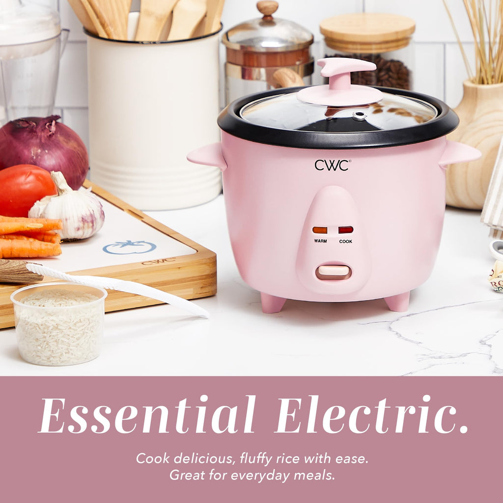 COOK WITH COLOR 6 Cup Rice Cooker 300W - Effortless Cooking and Perfectly, Cooks 3 Cups of Raw Rice for 6 Cups of Cooked Rice, Floral Blue