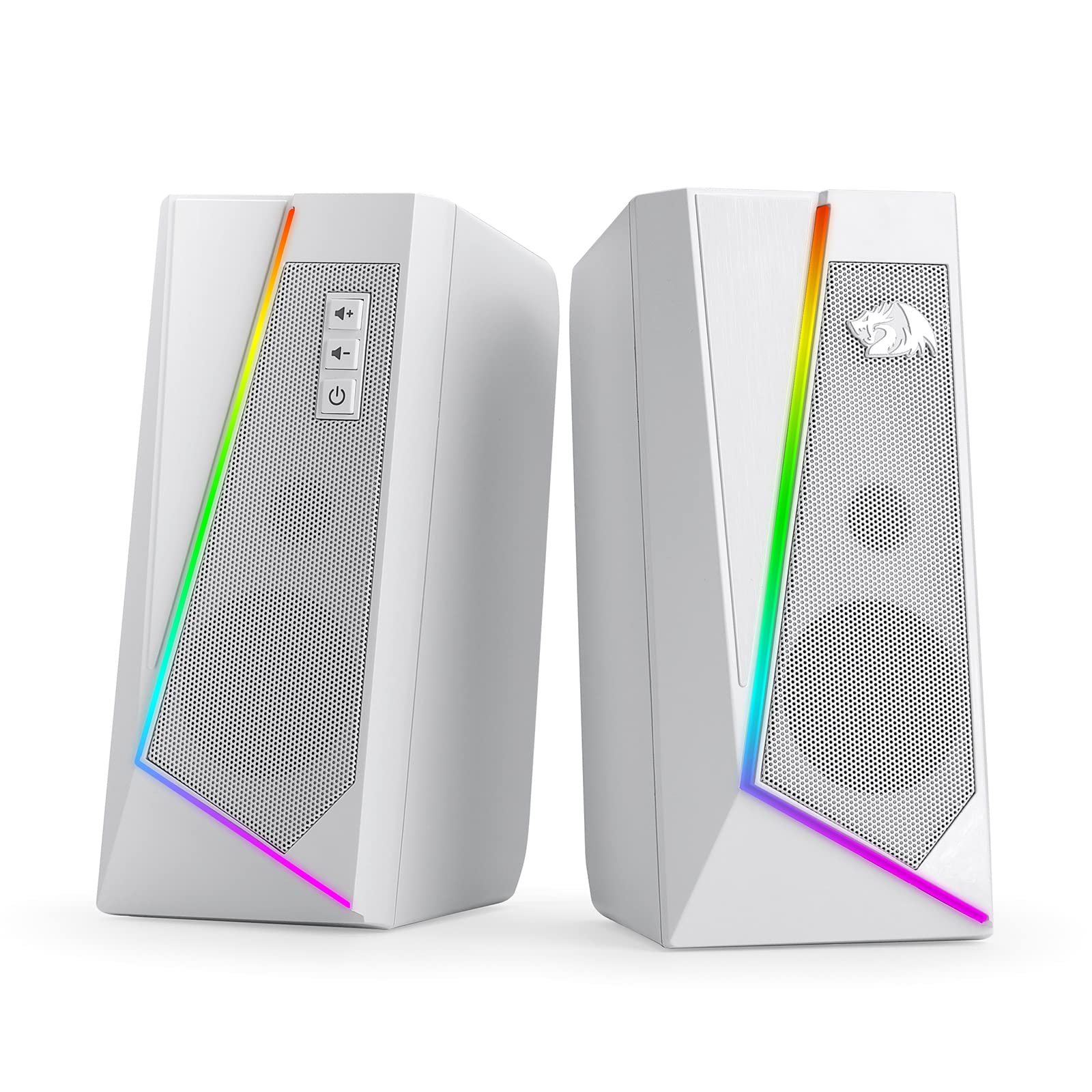 Redragon GS520 RGB Desktop Speakers, 2.0 Channel PC Computer Stereo Speaker with 6 Colorful LED Modes, Enhanced Sound and Easy-Access Volume Control, USB Powered w/ 3.5mm Cable