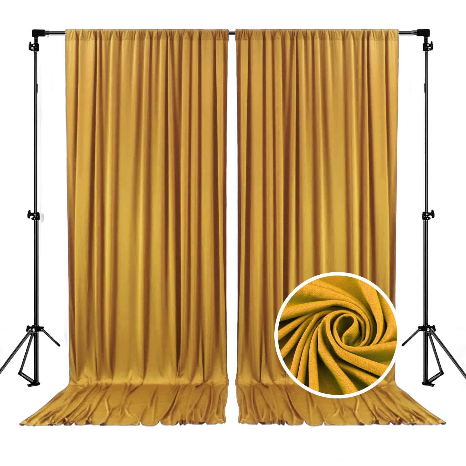 10 x 10 Feet Black A Backdrop Curtain for Partie, Background Curtains for Photoshoot, Birthday, Wedding, Halloween, Thanksgiving, Christmas, New Year Party Decorations 5Ft x 10Ft, 2 Panels