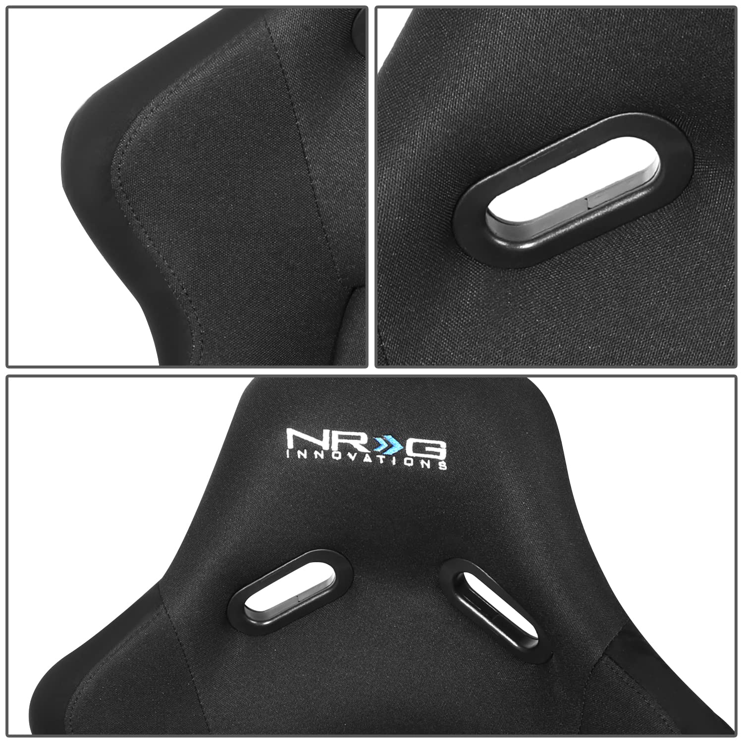 NRG Innovations NRG-FRP-330 Fiber Glass Fixed Back Bucket Racing Seat (Small), 4 pt Harness Compatibility, Black Seat Cover, 19"W X 18" D X 34" H