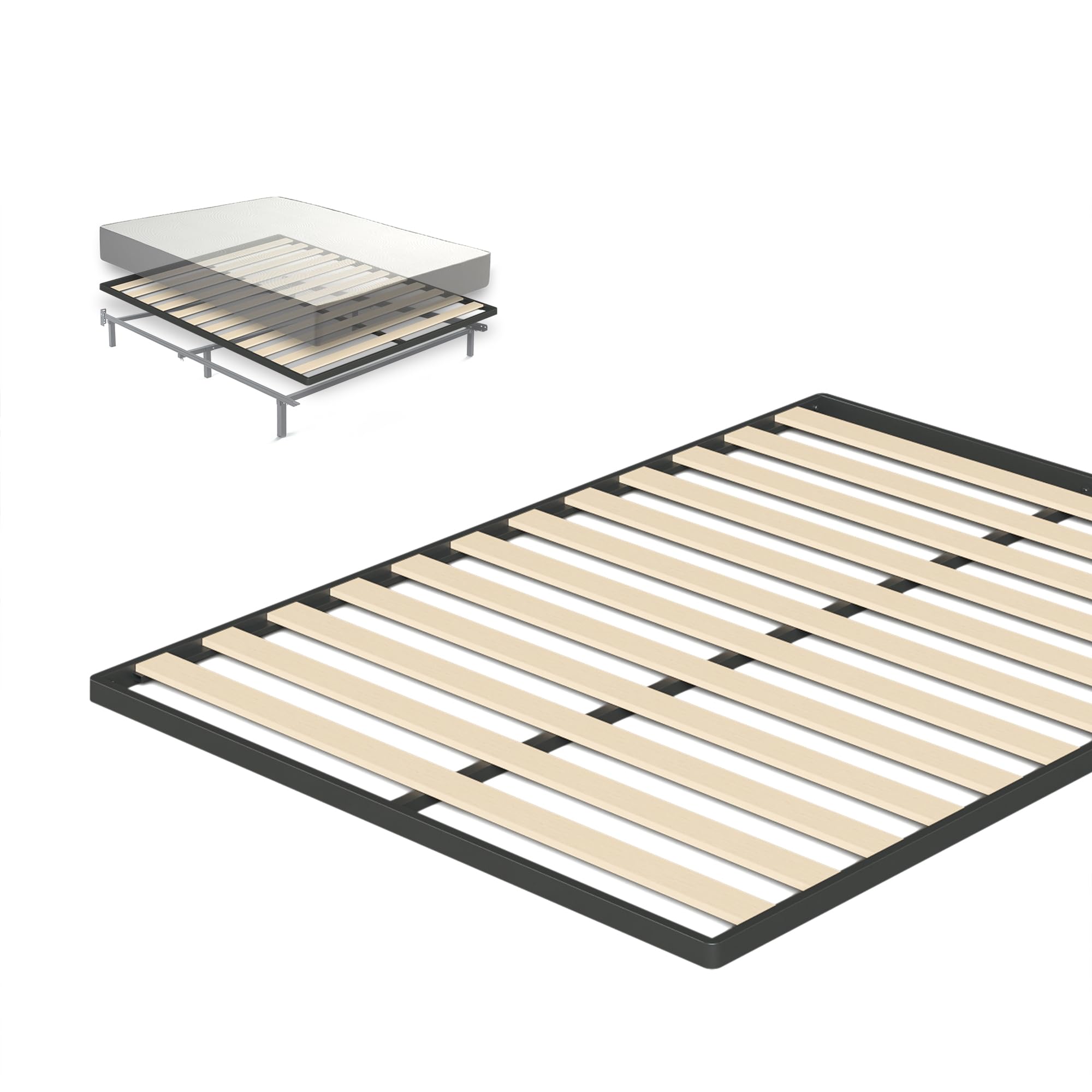 Zinus Deepak Easy Assembly Wood Slat 1.6 Inch Bunkie Board, Bed Slat Replacement, Full