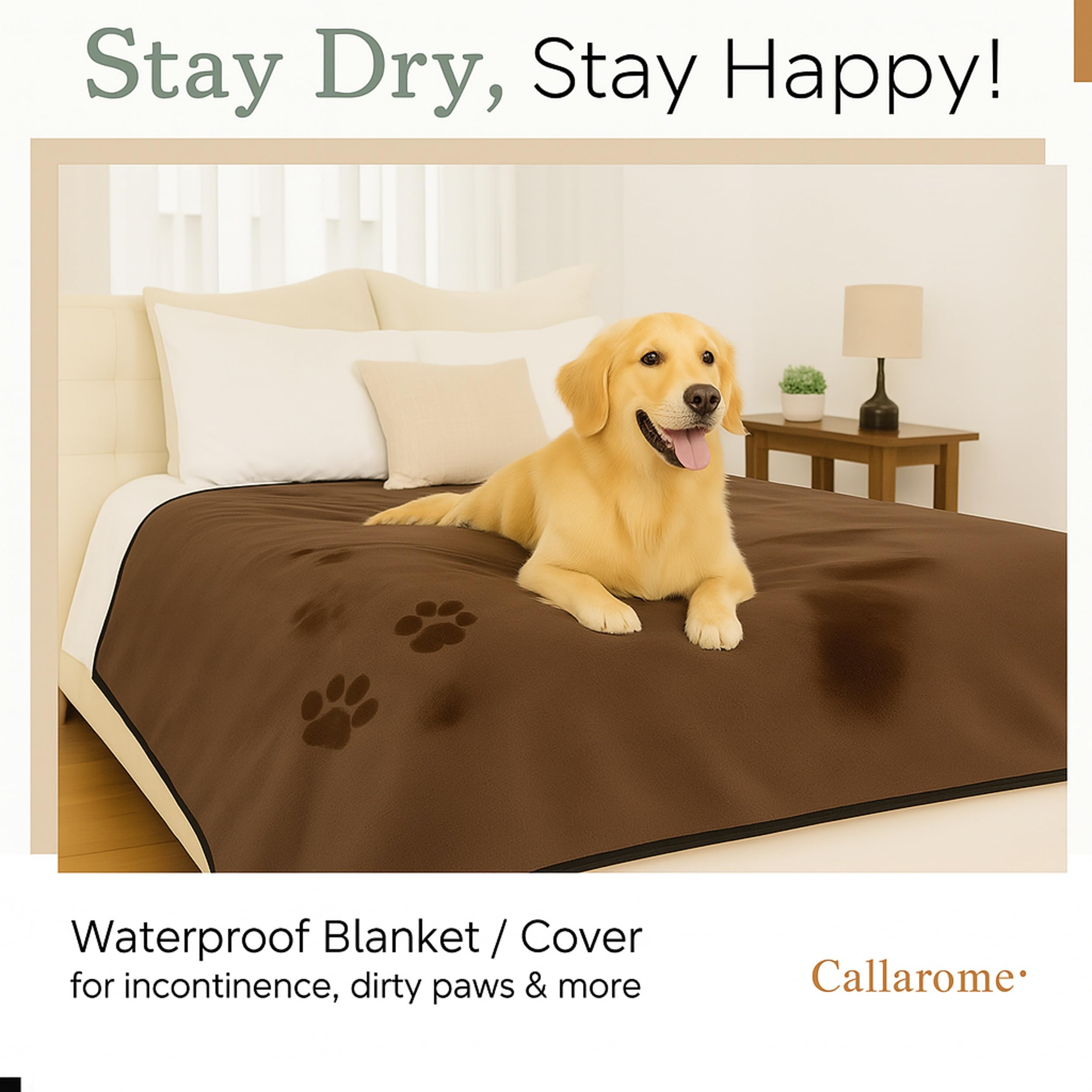 Waterproof Blanket for Bed & Couch Protection, Reddish/Green, 80"x90" | High-Density Heavy-Duty Material – Ultra-Soft & Durable Soft Fleece, Leakproof, Reversible, Silent No-Crinkle Design