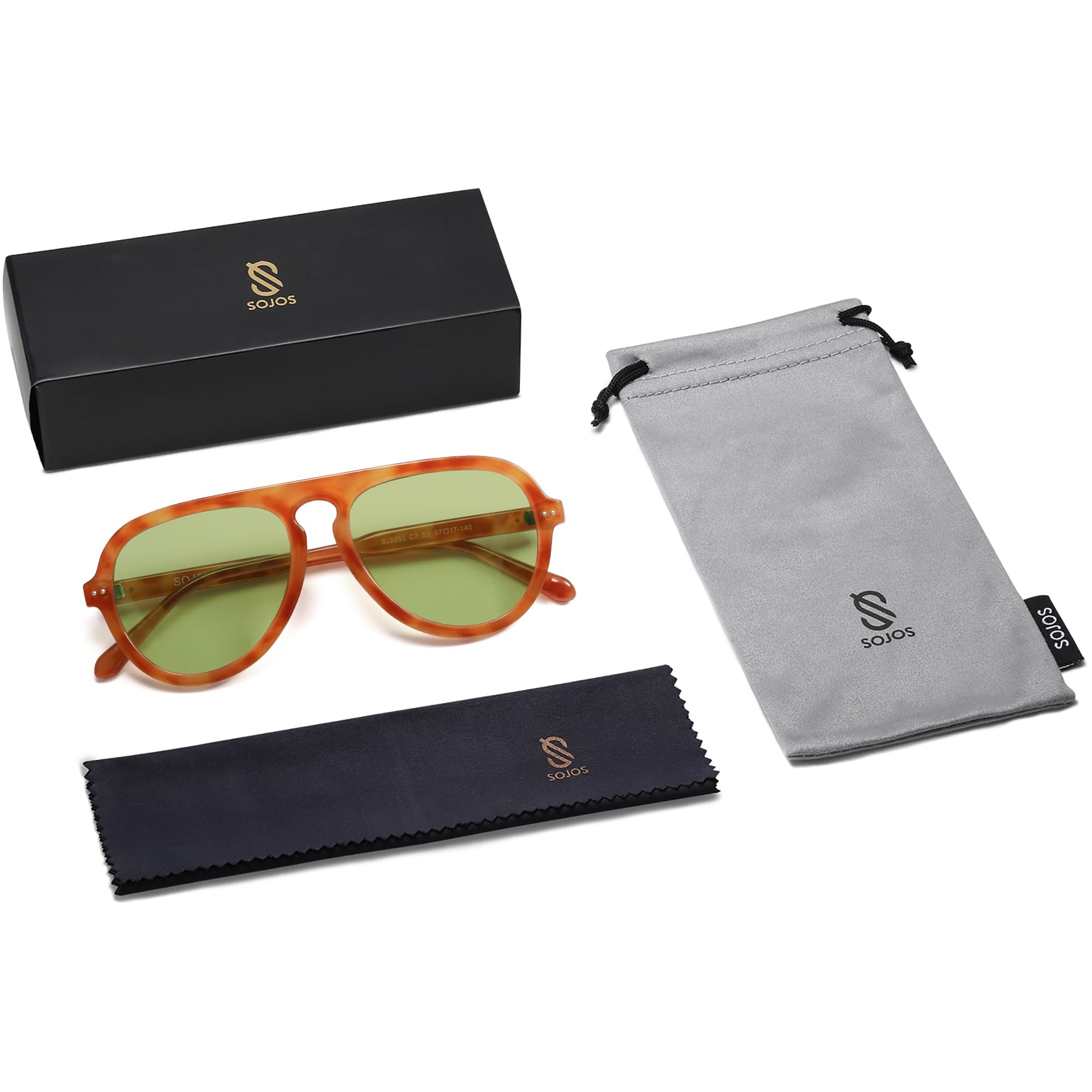 SOJOS Retro Aviator Sunglasses Womens Mens Vintage Plastic Frame Shades Lentes De Sol Para Mujer SJ2255