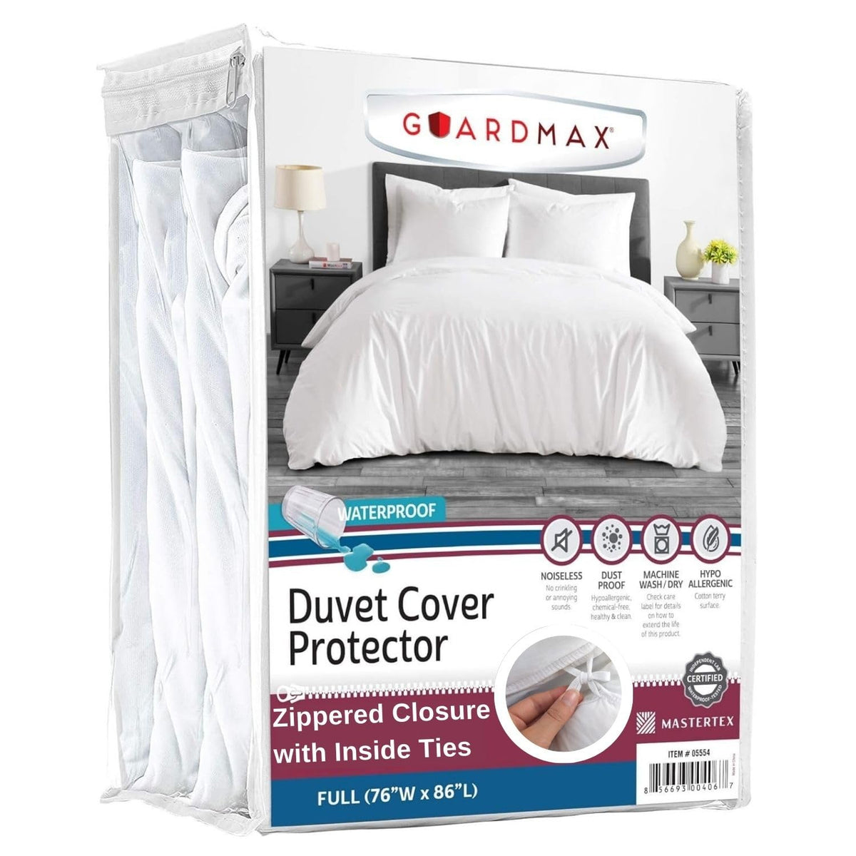 Guardmax Waterproof Duvet Cover - Jersey Fabric with Zipper Closure | Premium Quality, Bed Bug & Allergen Proof Twin (68 x 86)
