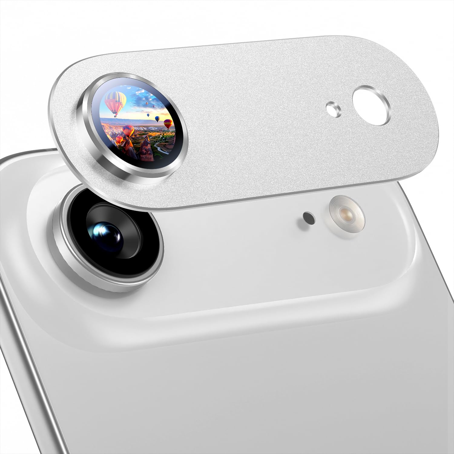 Uyiton Compatible with iPhone 17 Camera Lens Protector - [Not Easy to Break][Strong Adsorption][Case-Friendly] Metal Tempered Glass Rear Camera Screen Cover - Black
