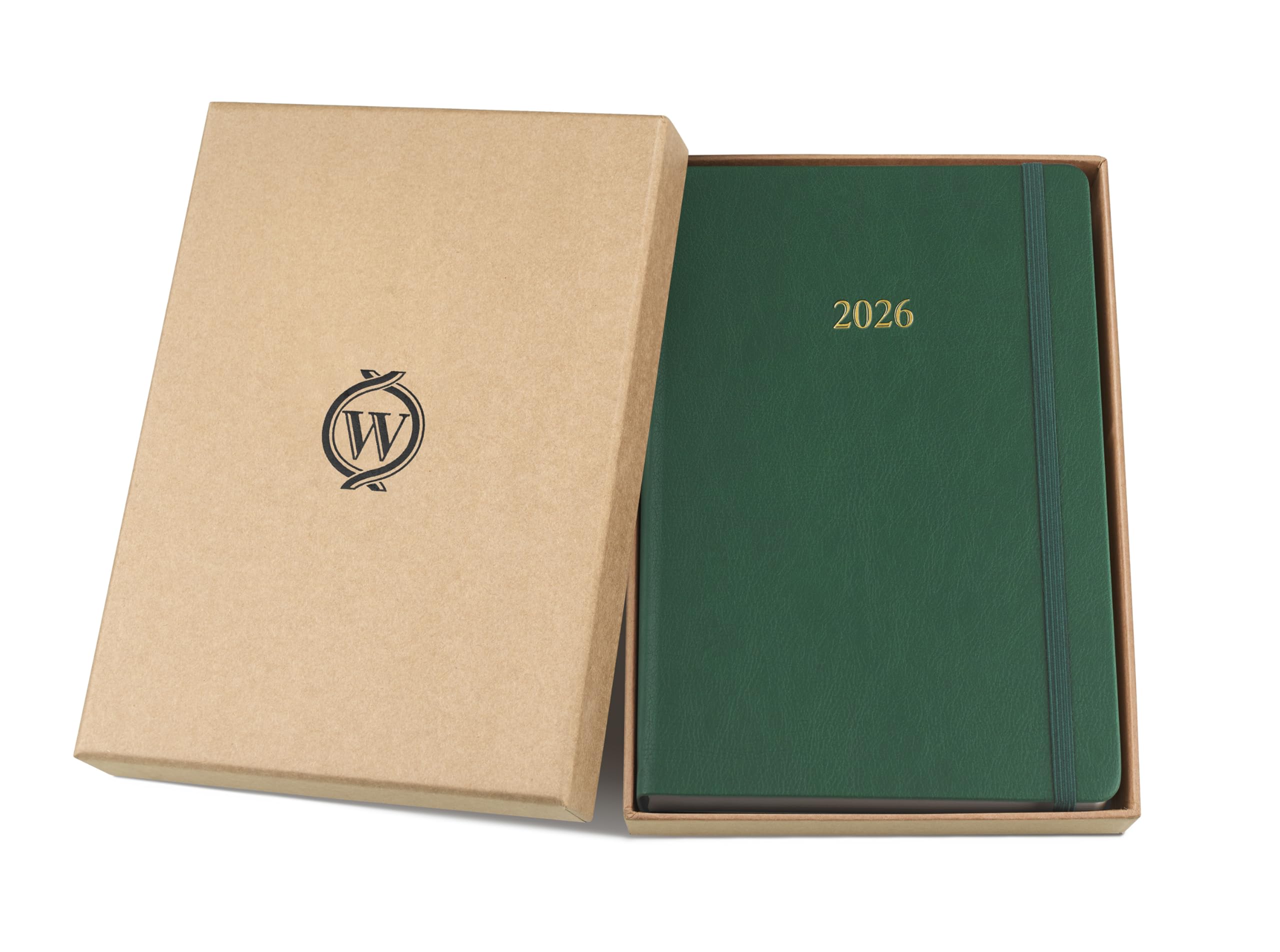 Wykeham's Executive 2026 Daily Journal Planner – US Public Holidays & Format – Customization Available (Brown, 6" x 4.5")