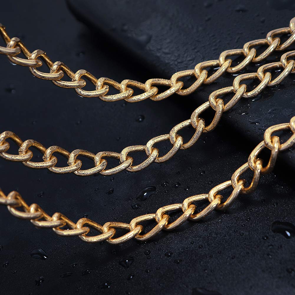 Glamorstar Multilayer Metal Waist Chain Dress Belts Metal Belt for Women