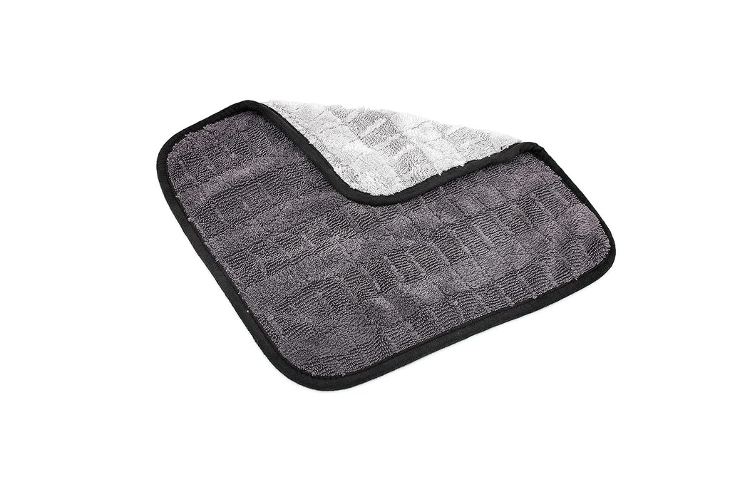 The Rag Company Gauntlet Car Drying Towel, Ultra-Absorbent 70/30 Blend Korean Microfiber, Dries Vehicles Faster Without Scratching, 900 GSM, 12x12 Inches, Ice Grey/Grey, 3-Pack