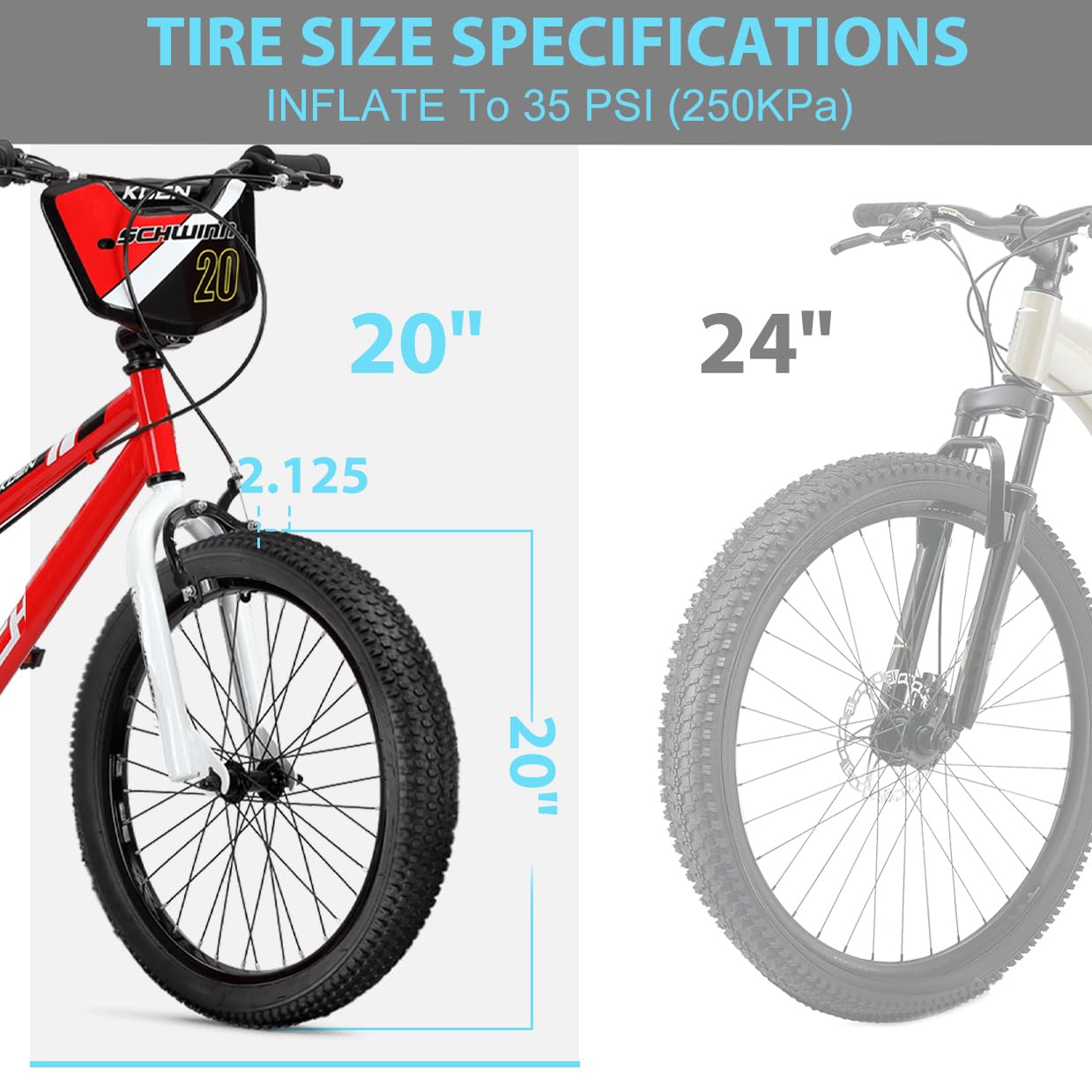 Hycline 2-Pack Mountain Bike Tires Set: 20/24/26/27.5-inch Folding Replacement High-Performance Wear-Resistant Bicycle Tires and Pair Inner Tubes with Tire Levers for MTB Off-Road Bike