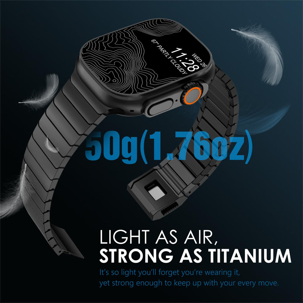 NewWays Titanium & Stainless Steel Link Bracelet for Apple Watch Band Ultra 3 2 1 Band 49mm Series11 10 46mm 42mm 45mm 44mm 41mm 40mm 38mm Series 3-11