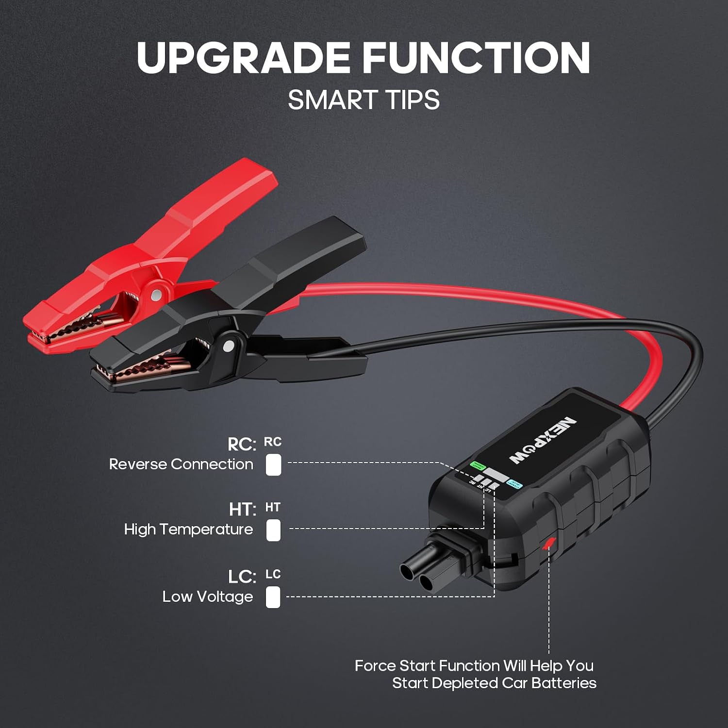 NEXPOW Car Jump Starter,Car Battery Jump Starter Pack 5000A Peak Q12 for All Gas and Up to10.0L Diesel Engine 12V Auto Battery Booster,Jumper Cables,Portable Jump Box with LED Light/USB QC3.0