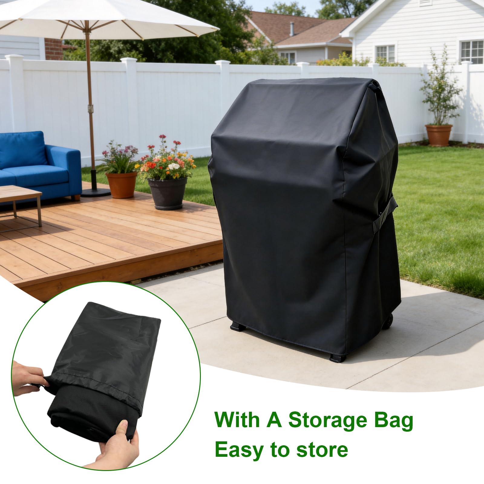 Outdoor Waterproof Small Grill Cover Fits for Weber Spirit 210 Series(E 210,S 210,E 215), Charbroil, Kenmore Grills, Heavy Duty 2 Burner BBQ Cover 30",Compared to Weber 7105