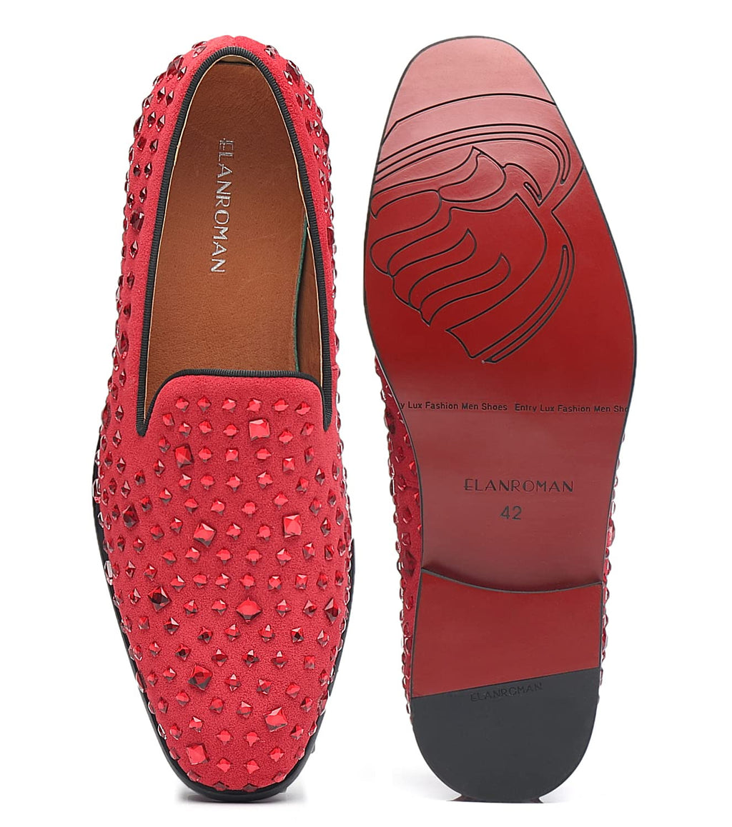 ELANROMAN Men's Loafers Leather Wedding Party Dress Shoes