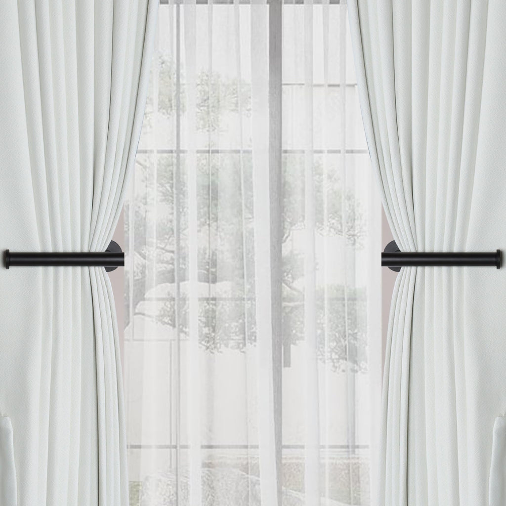 Groleca 2 Pack Adhesive Curtain Holdbacks Curtain Tie Backs Curtain Holdbacks No Drill Curtain Pull Backs Adhesive Curtain Hooks Curtain Holders for Drapes (2, Black)