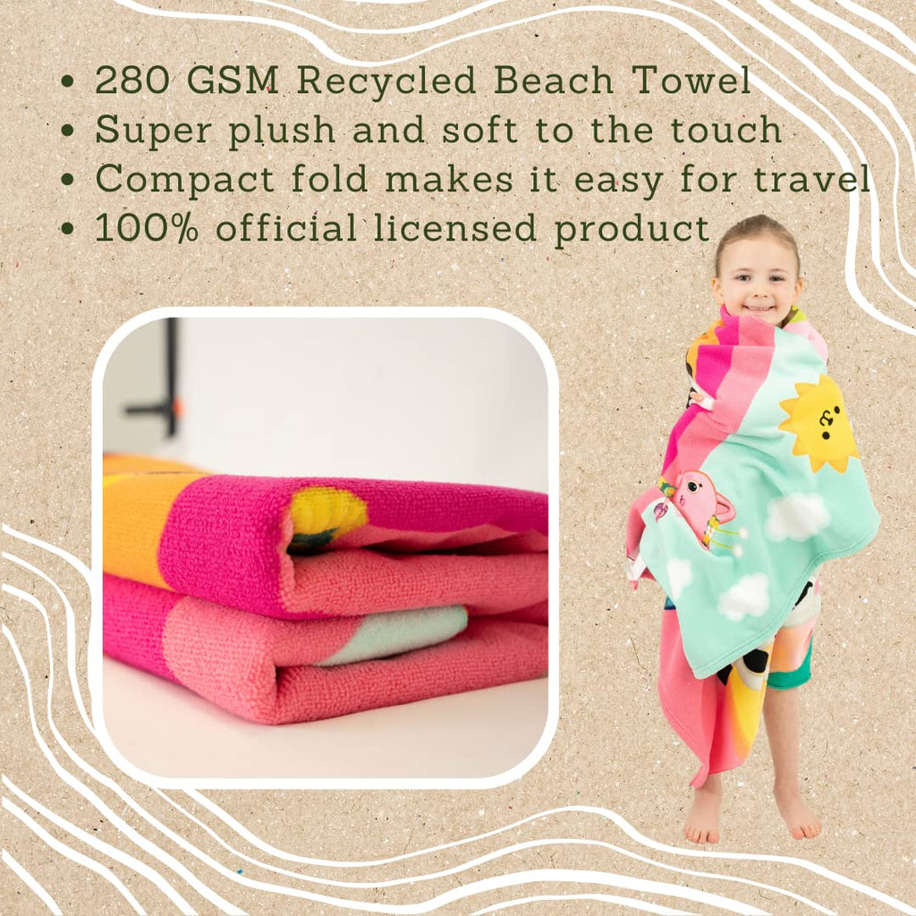 Barney Classic Kids Super Soft Cotton Bath/Pool/Beach Towel, 58 in x 28 in, (Offical Licensed Product) By Franco