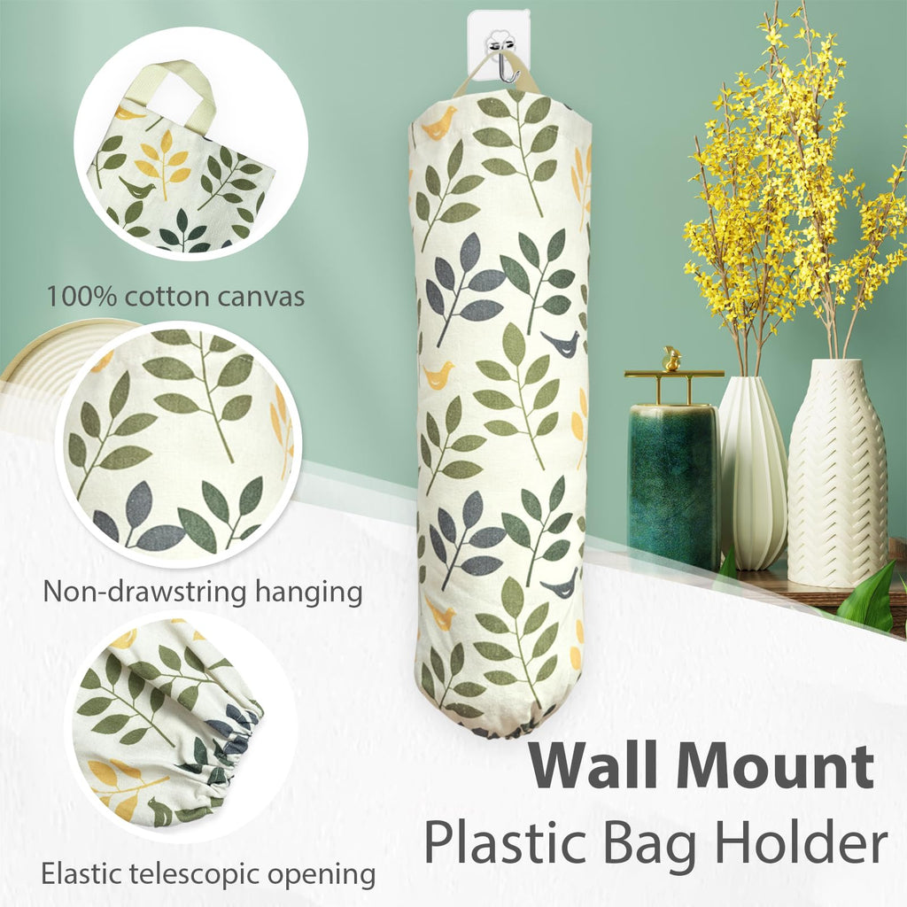 Plastic Bag Holder，Reusable Grocery Bag Holder，Wall Mount Plastic Bag Organizer Shopping Bags Carrier，Washable Large Grocery Bag Storage Dispenser for Home Kitchen Travelling Decor, 1 Pack，Alpaca