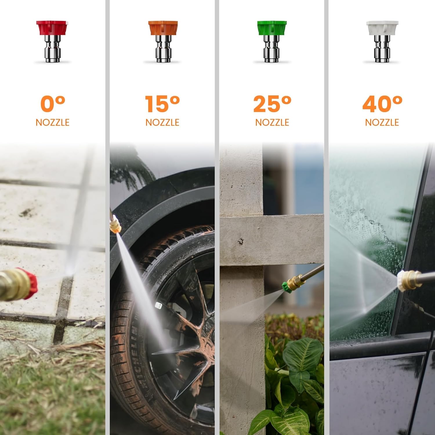 Giraffe Tools Grandfalls Retractable Pressure Washer G20, 2500 PSI 2.2 GPM, 180° Wall Mounted Power Washer, Auto-Retract with 65FT Hose Reel, 5 Nozzles for Floor/Cars/Fences/Patios, Light Silver