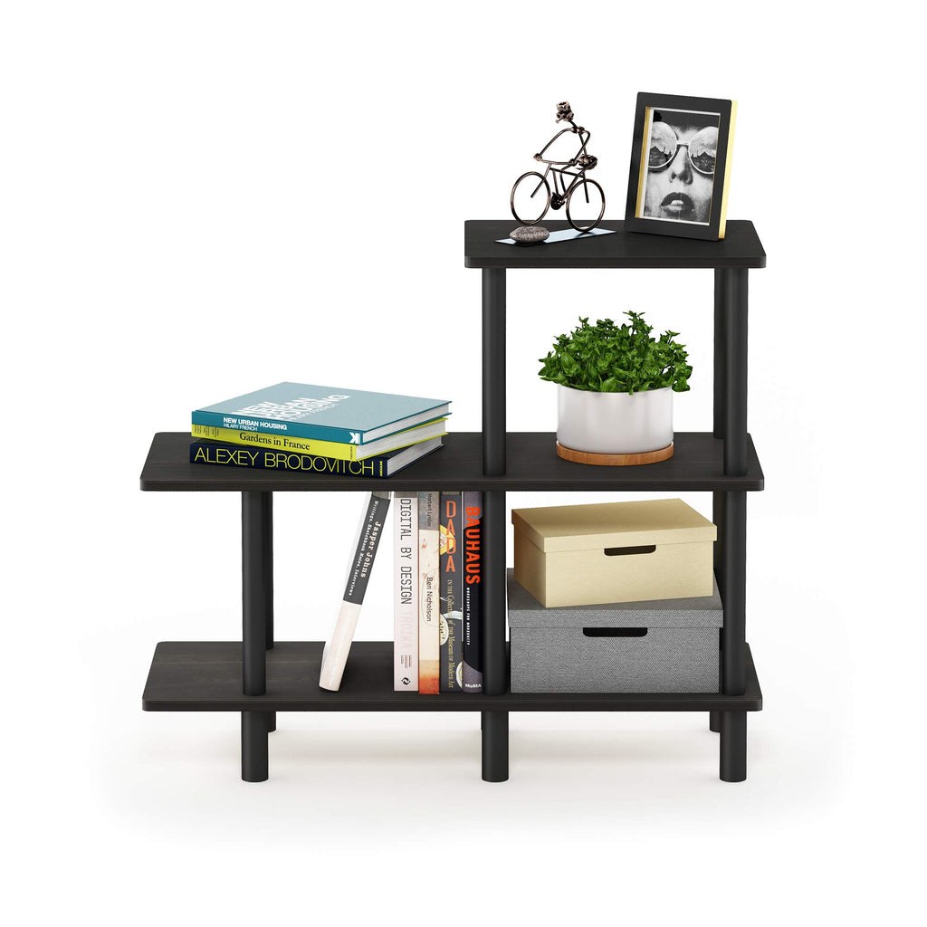 Furinno Turn-N-Tube 4-Tier Design Display Rack, Espresso/Black