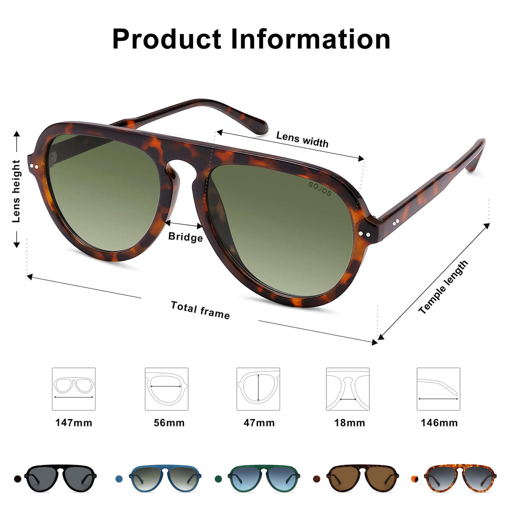 SOJOS Retro Aviator Sunglasses Womens Mens Vintage Plastic Frame Shades Lentes De Sol Para Mujer SJ2255
