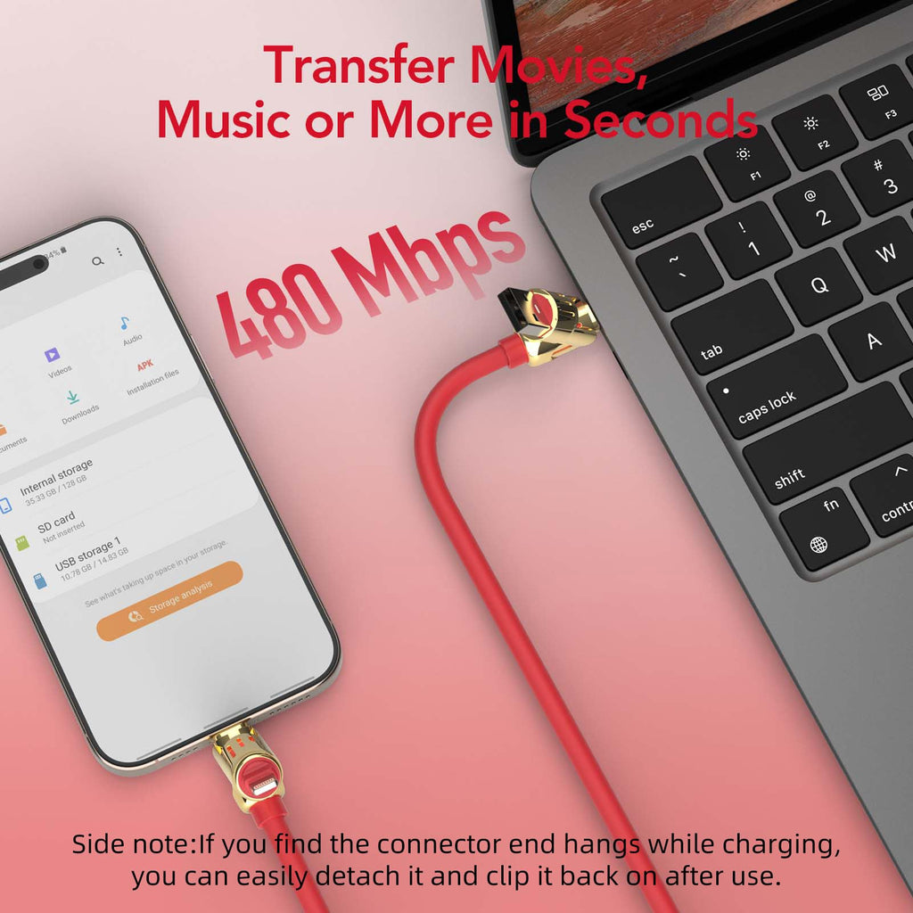 MFish 4-in-1 USB Charging Cable with Carrying Case, 240W Fast Charger Cord, USB-A & Dual USB-C to USB-C/Lightning, for iPhone 17/16/15/14, iPad, MacBook & More(Black, 3.3FT)