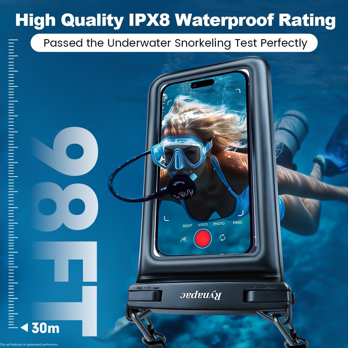 [Up to 8.5''] Floating Waterproof Phone Pouch 2 Pack, IPX8 Double Space Waterproof Phone Case with Lanyard for iPhone 17 16 15 Pro Max, Galaxy S26 Ultra, Cellphone Dry Bag Beach Cruise Ship Essentials