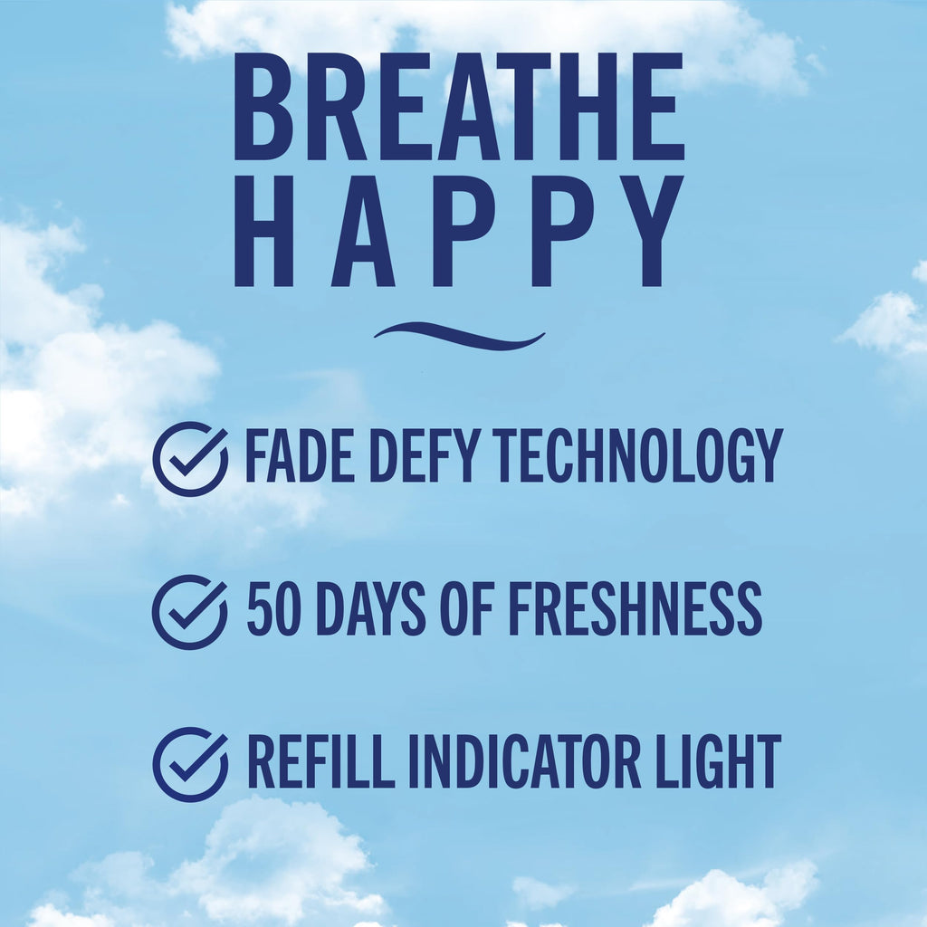 Febreze Plug in Air Freshener, Odor-Fighting Scented Oil Starter Kit, Air Fresheners for Home and Bathroom and Kitchen, Long Lasting for Strong Odors, Ocean Scent, Warmer + 2 Refill
