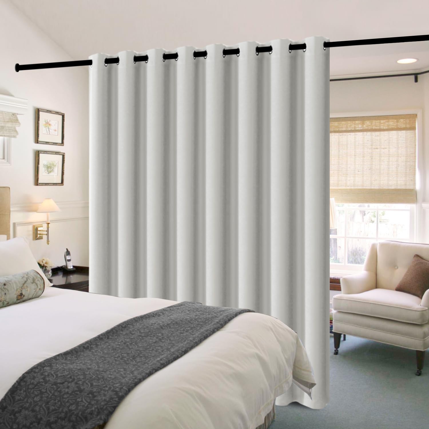 H.VERSAILTEX 100% Blackout Curtains Thermal Insulated Full Blackout Curtains for Living Room Energy Efficiency Window Drapes for Bedroom with Black Liners 1 Panel, 52x63 Inch, Burgundy