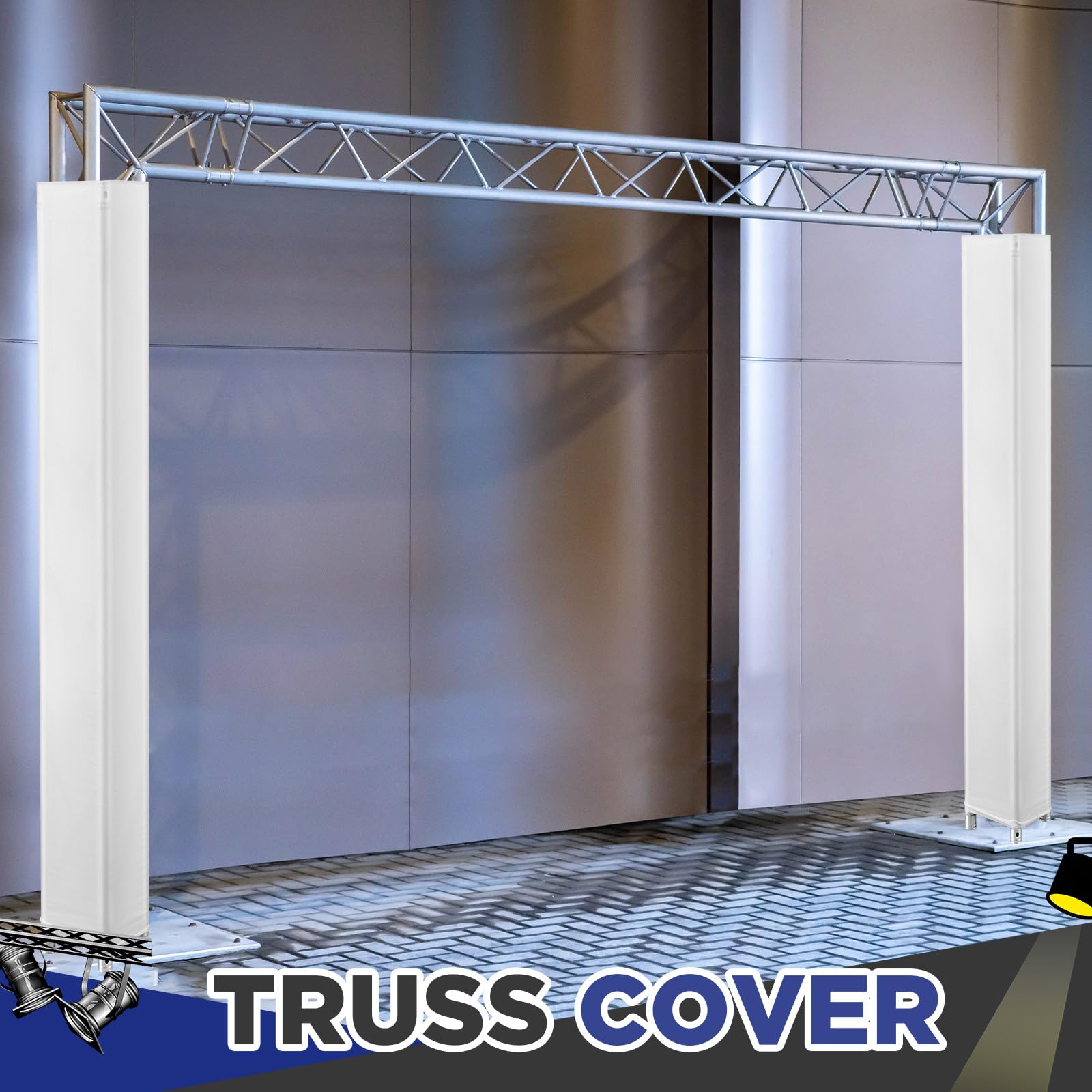 Hahafelt 2 Pcs Black Truss Cover Fits 4.92 ft x 12 in Box Truss Scrim Elastic Fabric Seamless Integration Easy Installation Pull over Sleeves