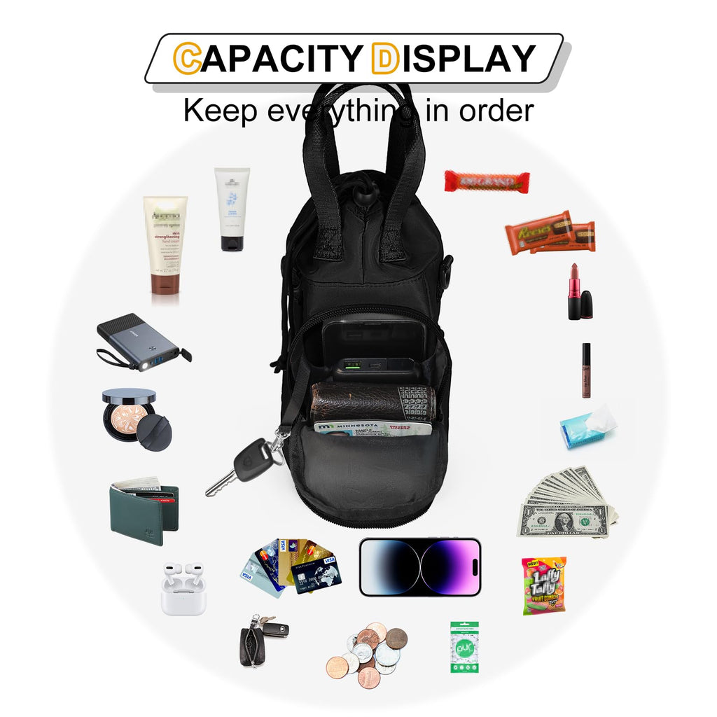 Water Bottle Holder with Strap, 32oz 40oz Insulated Crossbody Water Bottle Carrier Sling Bag with Phone Pocket for Walking/Hiking/Travel/Gym