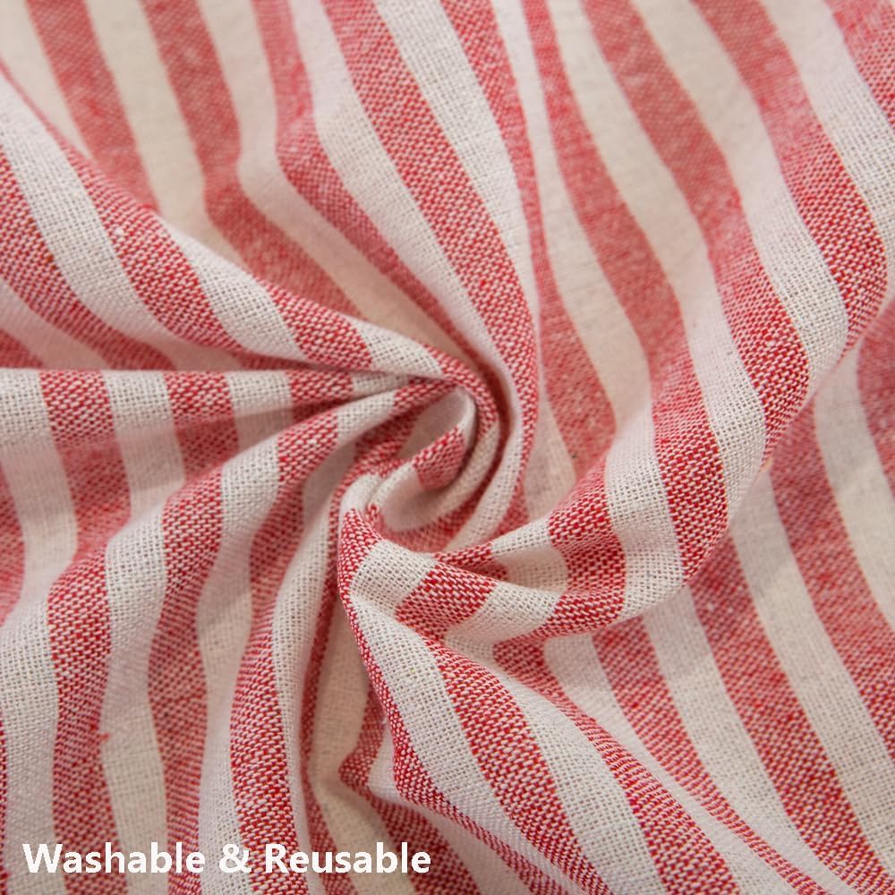 TruDelve Cotton Table Cloth Square Tables Beige Striped Tablecloths Fall Outdoor Tablecloth for Picnic Table Cover (Beige,55"x55",Square)