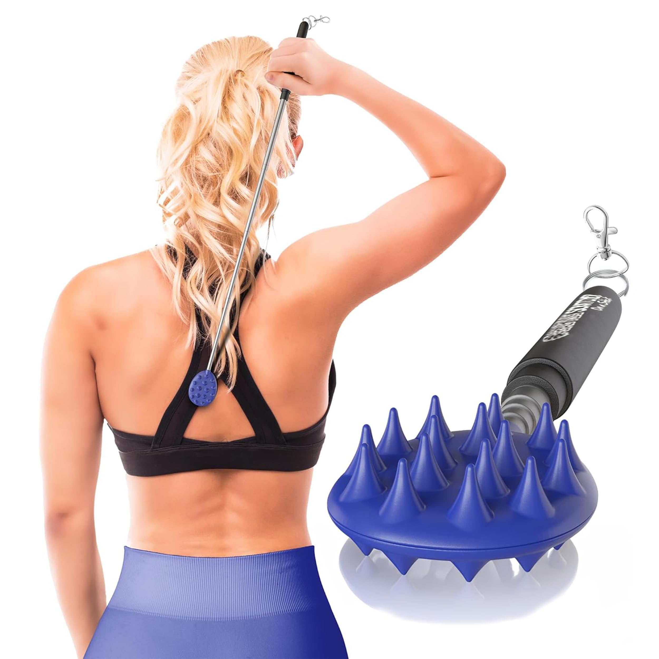 Cactus Scratcher Extendable Big Stick Back Scratcher - Extends 29" Long Double Sided Retractable Scratching Tool for Hand, Neck, Head, and Body - Universal Gift for Family, Pets, and Friends, Glow