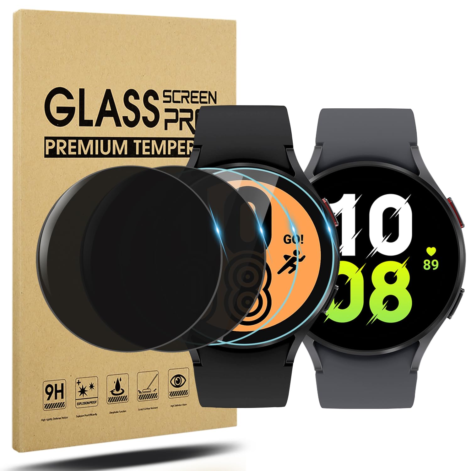 Suoman 4-Pack for Samsung Galaxy Watch 4 Classic 46mm Tempered Glass Screen Protector for Galaxy Watch 4 Classic 46mm Smartwatch [2.5D 9H Hardness] [Anti-Scratch]