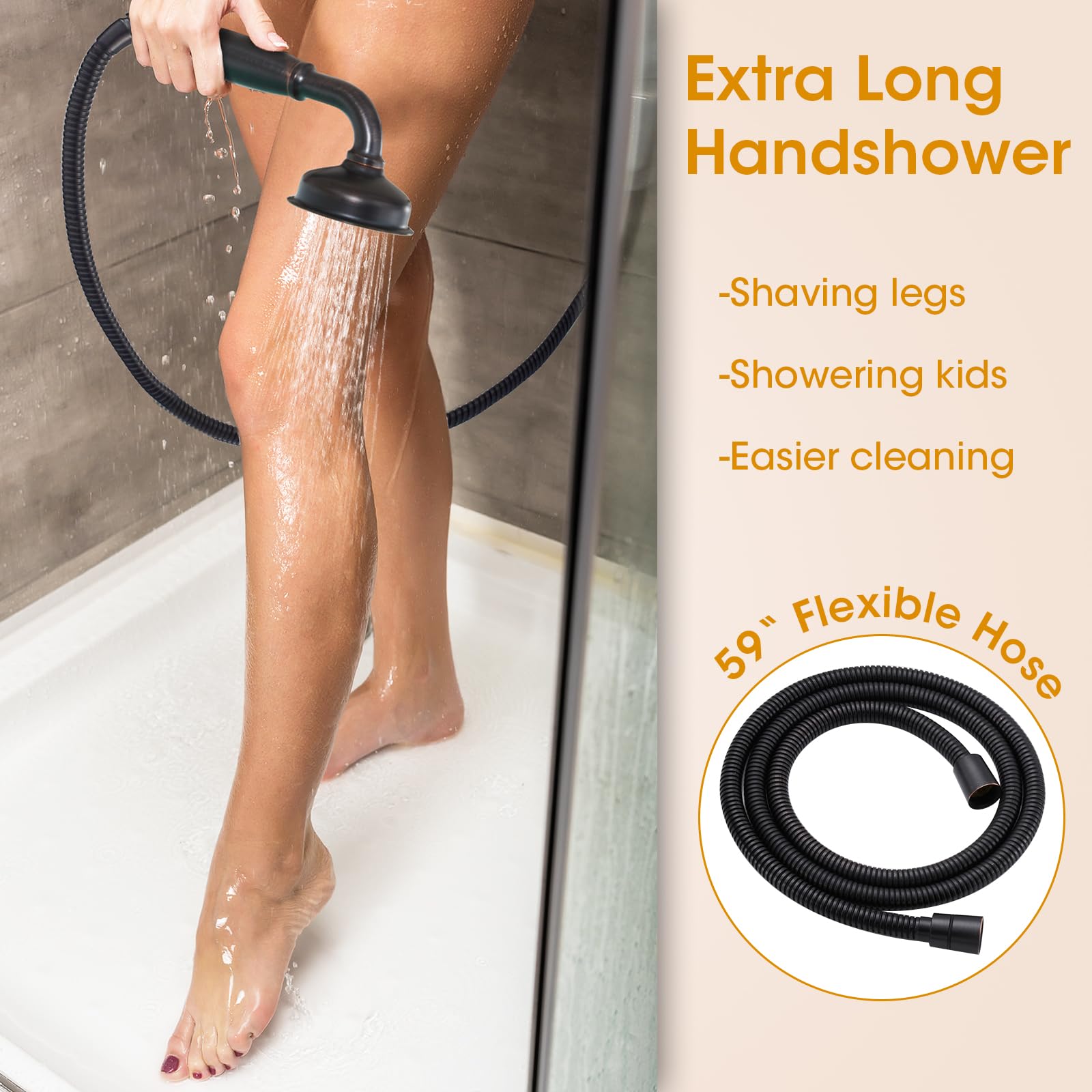 Rainfall Shower Head with Handheld Combo, Brushed Gold Shower System with Balance Pressure Valve, 9 inch Shower Head and Faucet Set, Rain Shower Head with Handheld Spray Wall Mount(B2312-BG)