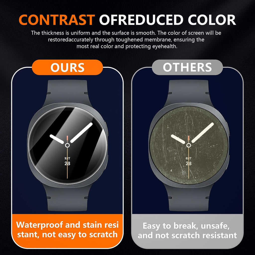 Suoman 4-Pack for Samsung Galaxy Watch 4 Classic 46mm Tempered Glass Screen Protector for Galaxy Watch 4 Classic 46mm Smartwatch [2.5D 9H Hardness] [Anti-Scratch]