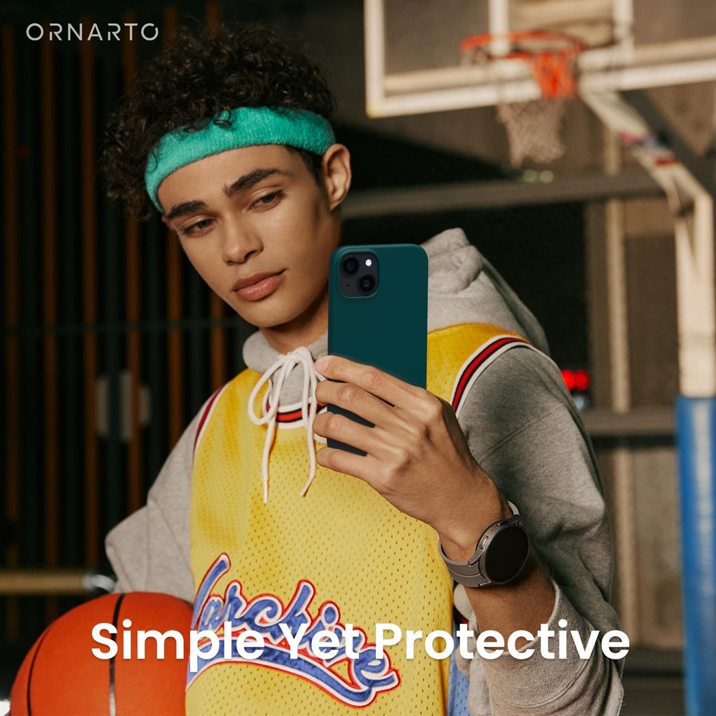 ORNARTO Compatible with iPhone 14 Pro Case 6.1, Slim Liquid Silicone 3 Layers Full Covered Soft Gel Rubber Phone Case Protective Cover with Microfiber Lining 6.1 inch-Baby Blue