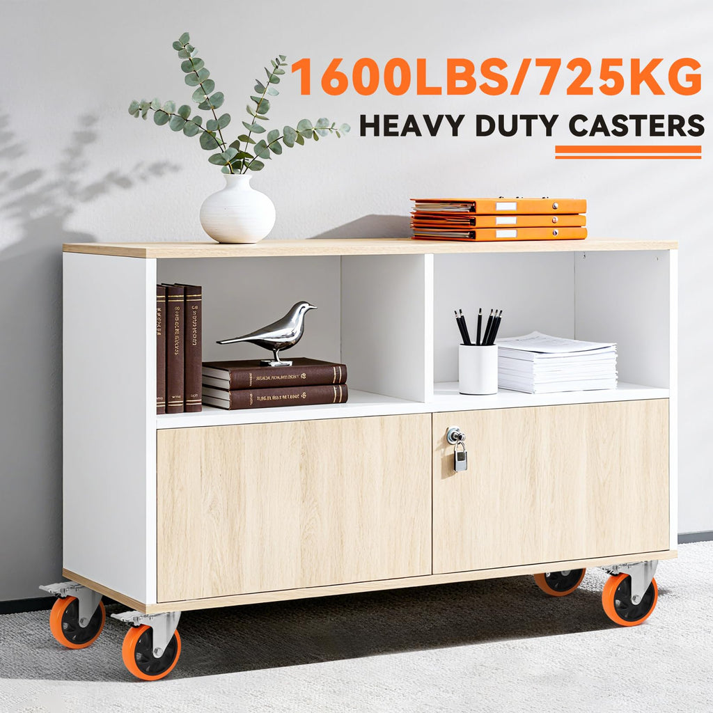 W B D WEIBIDA 2" Plate Caster Wheels Heavy Duty 600 Lbs Load Capacity Swivel Casters with Brake Set of 4, Safety Dual Locking, No Noise Wheels for Furniture, Carts (Screws and Screwdriver)