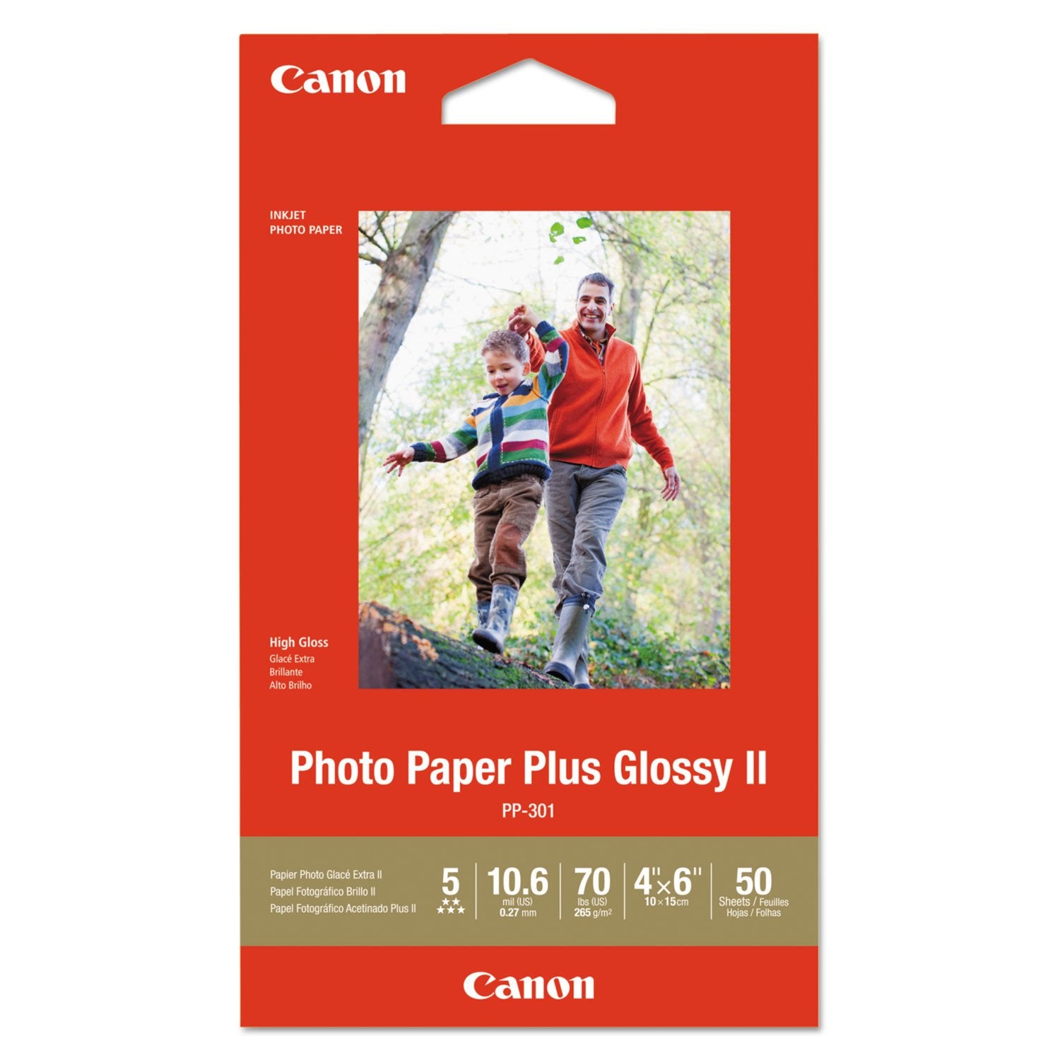 Canon Glossy Photo Paper Plus II, 4"x6"(50 Sheets)