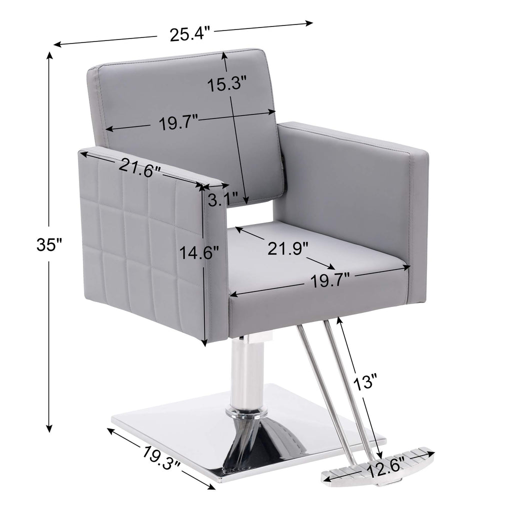 BarberPub Salon Chair for Hair Stylist, Hydraulic Stylist Chair, Adjustable Height, PVC Leather, 360 Degrees Swivel, Barbershop, Home Salon, Adult 8821 (Black)