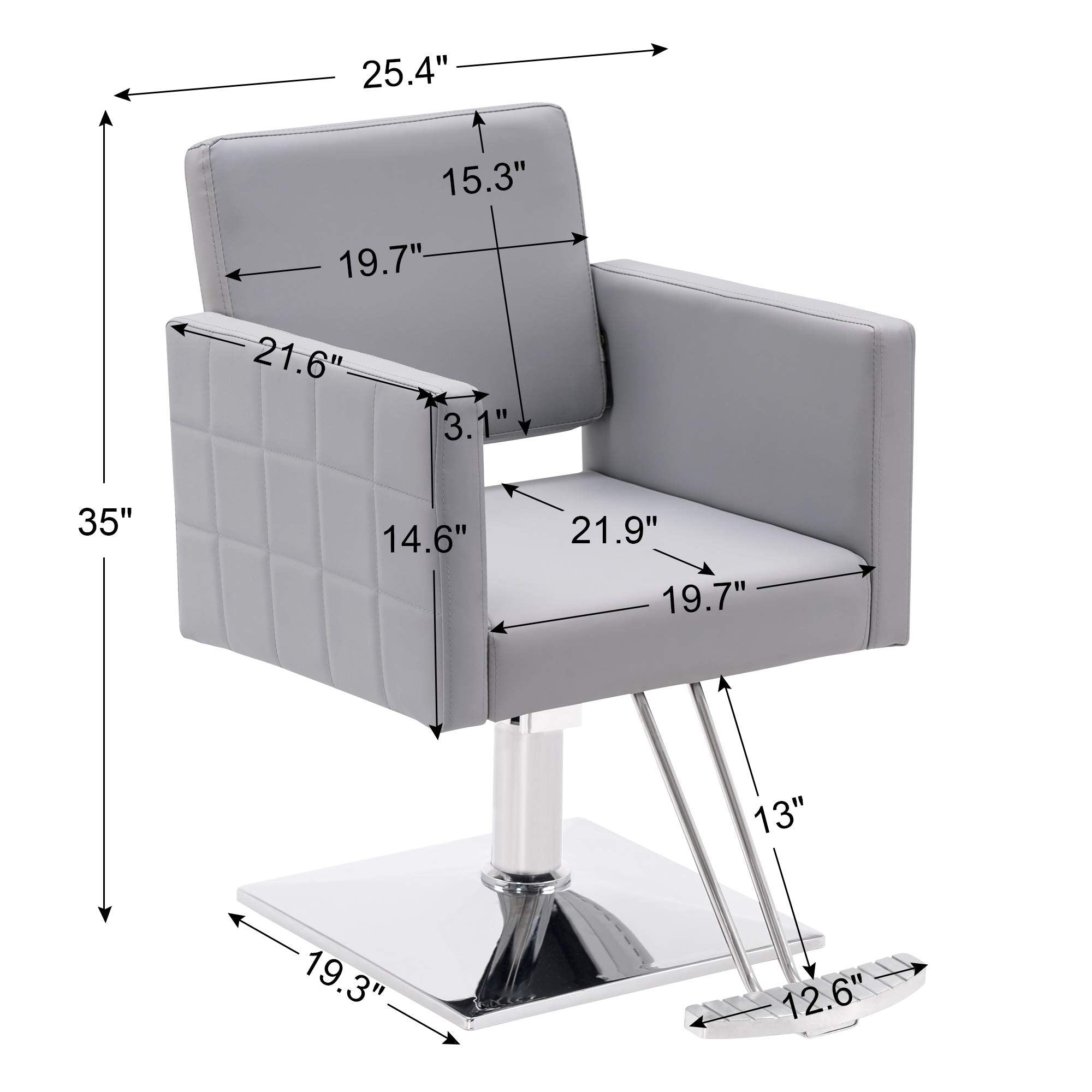 BarberPub Salon Chair for Hair Stylist, Hydraulic Stylist Chair, Adjustable Height, PVC Leather, 360 Degrees Swivel, Barbershop, Home Salon, Adult 8821 (Black)
