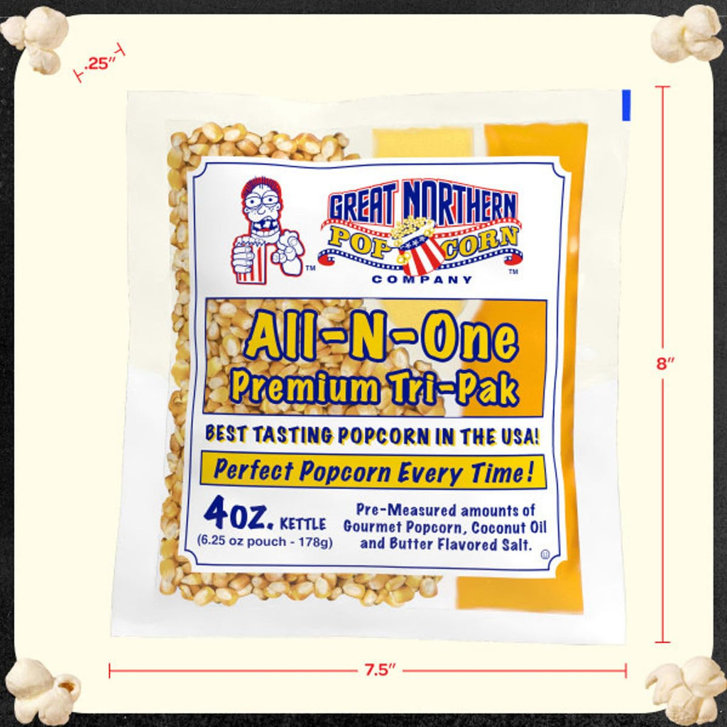 2.5oz Popcorn Packs - Pre-Measured, Movie Theater Style, All-in-One Kernel, Salt, Oil Packets for Popcorn Machines by Great Northern Popcorn (40 Case)