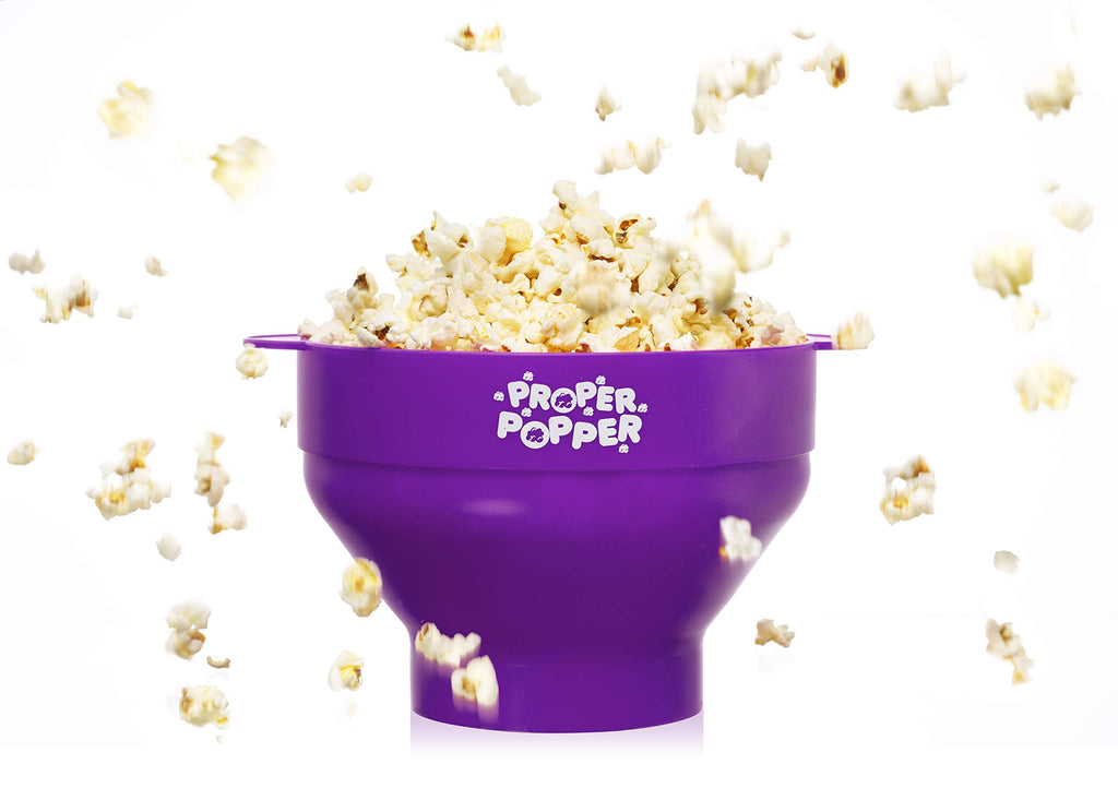 The Original Proper Popper Microwave Popcorn Popper, Silicone Popcorn Maker, Collapsible Bowl BPA Free & Dishwasher Safe - (Aqua)