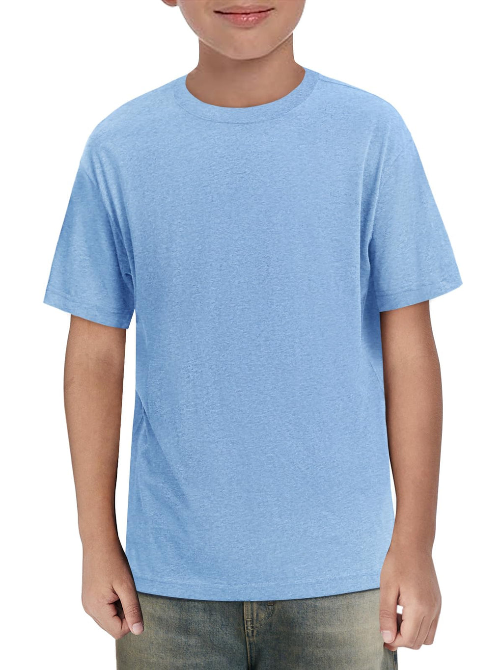 Haloumoning Boys Short Sleeve Shirts Kids Summer Crewneck T-Shirts Casual Tops Tees 5-14 Years