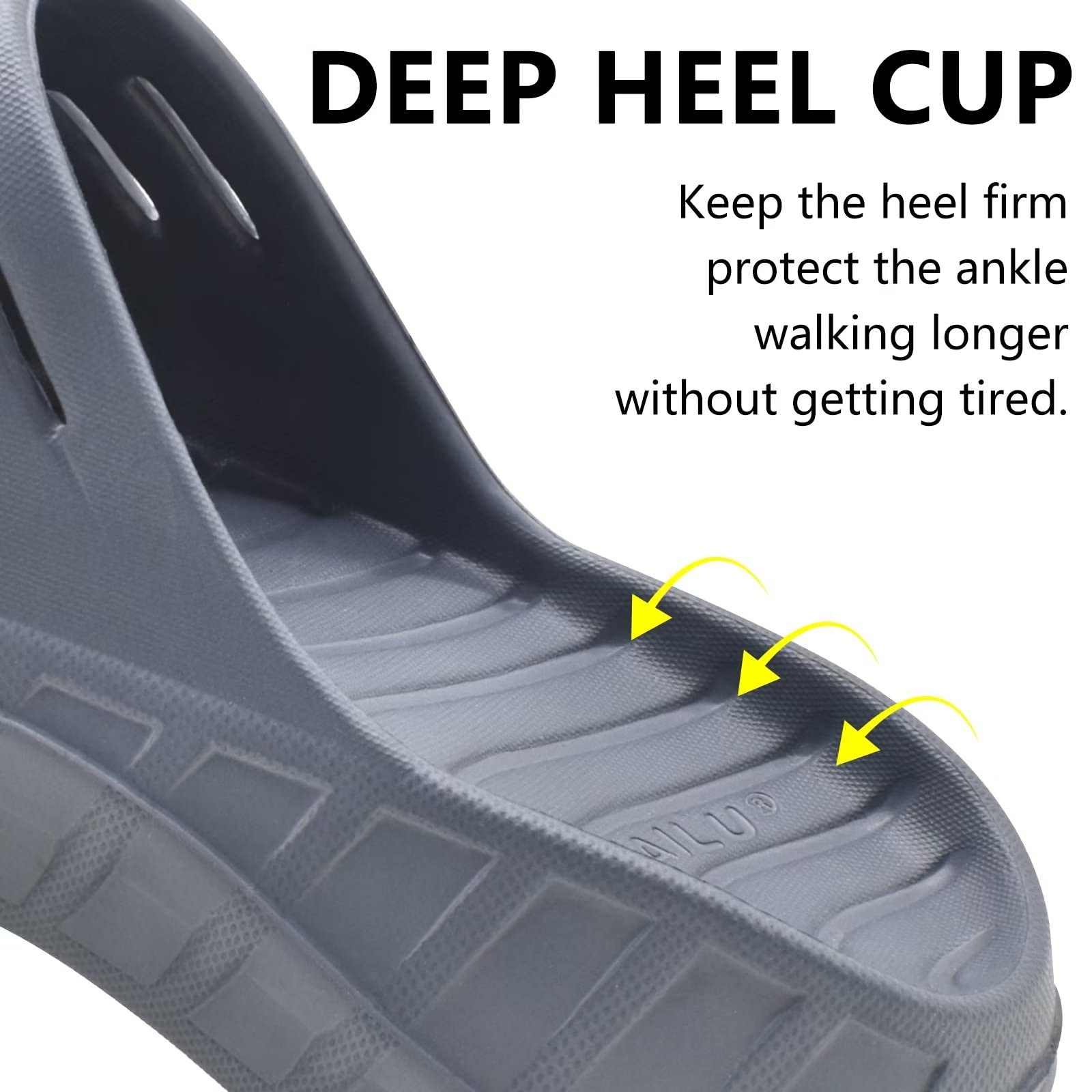GPOS Mens Sport Recovery Sandals Plantar Fasciitis Thick Cushion Slides Sandals Lightweight Comfort Orthotic Slippers