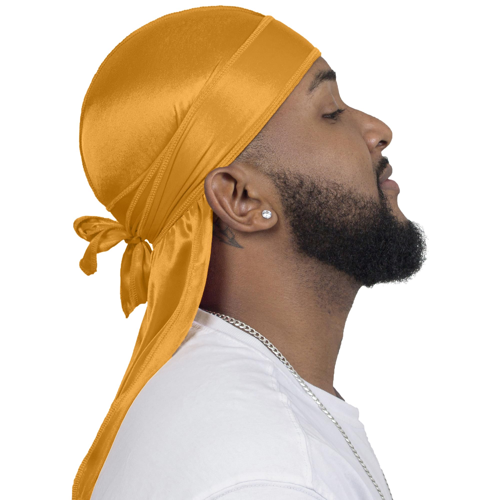 4PCS Silky Durags for Men Women 360 Waves with 1 Wave Cap, Silky Satin Durag Extra Long Tails