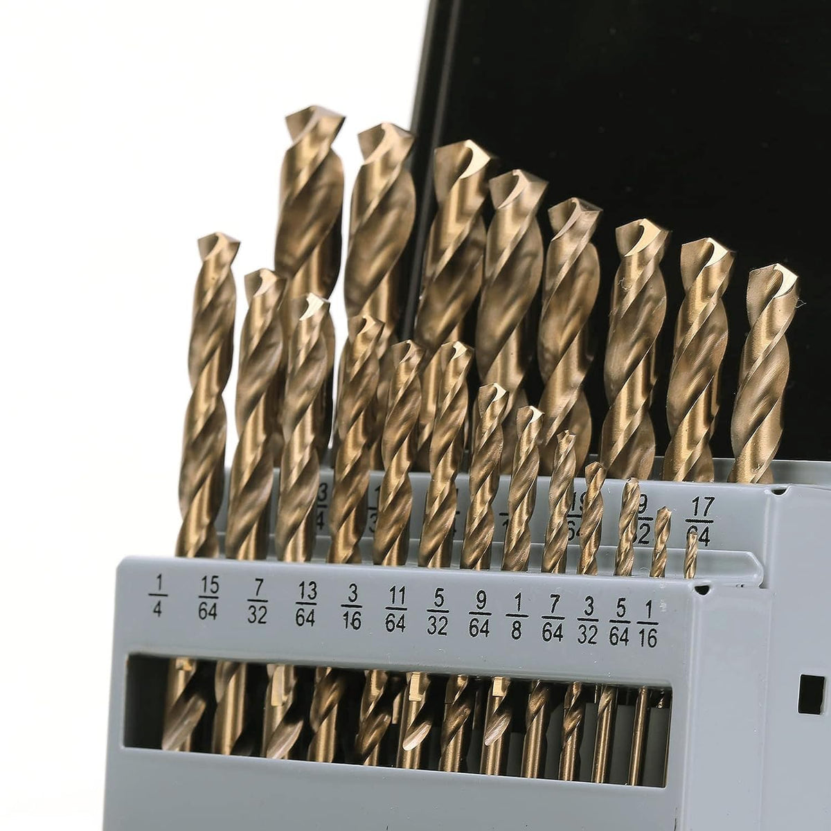 GMTOOLS 13Pcs Cobalt Drill Bits Set, M35 HSS 135 Degree Tip, Twist Jobber Length Drill Bit Kit for Hardened Metal, Cast Iron, Stainless Steel, Plastic and Wood with Storage Case 1/16"-1/4"