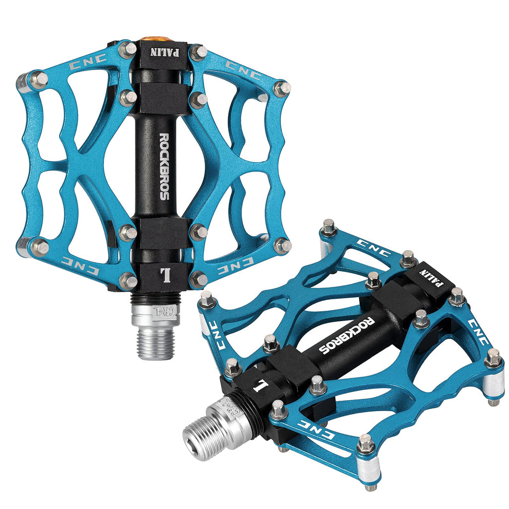 ROCKBROS Mountain Bike Pedals MTB Pedals CNC Non-Slip Lightweight Aluminum Alloy Bicycle Pedals Sealed Bearings Bicycle Platform Pedals 9/16" BMX Road Bike Pedal